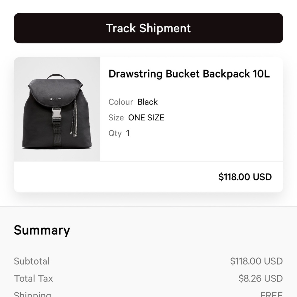 lululemon athletica Black Drawstring Bucket Backpack